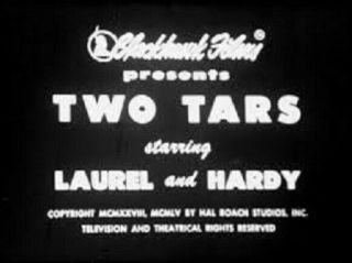 Laurel & Hardy Two Tars 1970 Blackhawk 16mm.  Silent Print Sharp Picture No Vs