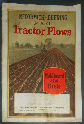 Vintage Mccormick - Deering P & O Tractor Plows Moldboard & Disk Brochure