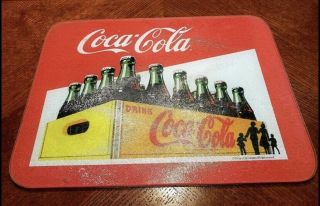 Authentic Coca Cola Glass Cutting Board Crate Bottles 15.  75 " X 11.  75 " Asis Edge