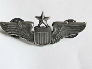 Vintage Us Army Air Forces Senior Pilot - Size 2 Inches - Wings Pin.