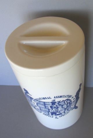 White China Cookie Jar with Fox Logo by International Jim Beam,  Box 2