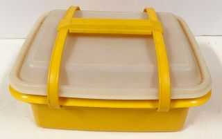 Vintage Tupperware Pak N Carry Lunch Box 1254 Yellow