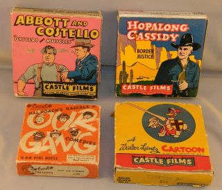 4 Old Castle Films/excel 16mm Films Hoppy;our Gang;abbott & Costello
