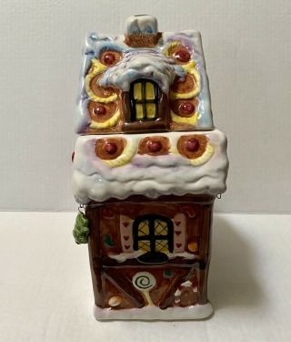 Dolomite Gingerbread House Cookie Jar 11.  5” Tall - Fun Christmas Decor 2
