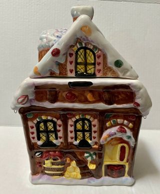 Dolomite Gingerbread House Cookie Jar 11.  5” Tall - Fun Christmas Decor 3