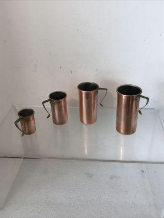 Vintage Stackable Copper Measuring Cups Set Of 4