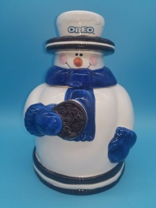 Houston Harvest Grandmillennial Nabisco Oreo Snowman Cookie Jar 2000