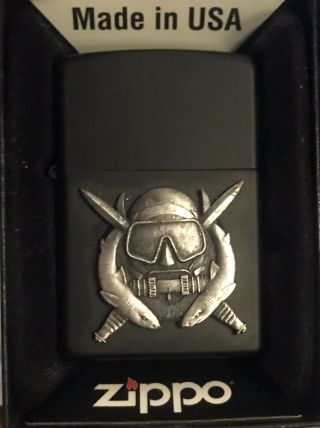 US Special Forces Diver Badge Military Zippo Lighter Black Matte ARMY 3