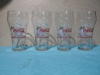 Coca Cola Vintage 1997 HAPPY HOLIDAYS SANTA CLAUS 16 oz Christmas Glasses 2