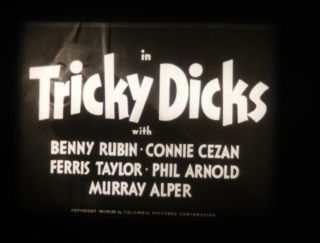 Vtg 16mm 1950s Short Movie Film 1953 Three Stooges Tricky Dicks Comedy Humor 4