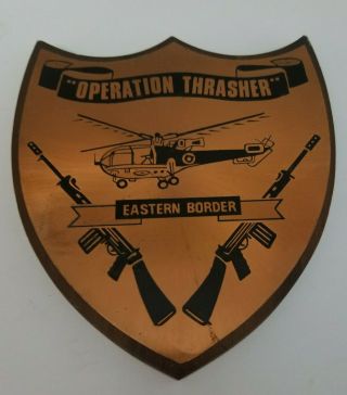 1970s Rhodesian Army Operation Thrasher Copper Plaque Eastern Border Rhodesia
