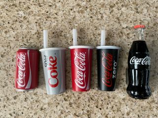Official Coca Cola Diet Coca Cola Bottle Can Cup Magnet Set