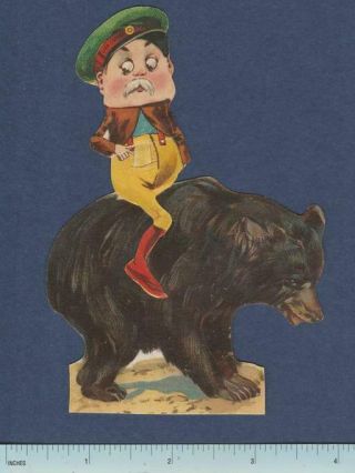 Palmer Cox Brownie Lion Coffee Die Cut Paper Doll: Dutchman Rides Black Bear