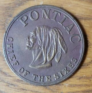Vintage Pontiac Chief Of The Sixes General Motors Indian Head Coin Token