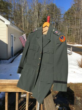 Vintage U.  S.  Army Green Uniform Set Insignias Warrant Officer " Militant " Ada