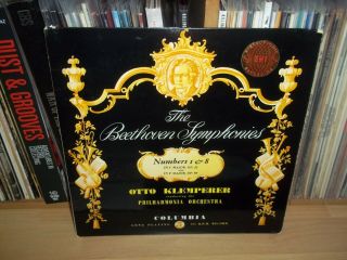 Beethoven Symphonies Nos.  1 & 8 Klemperer Uk 1958 Columbia B/s Sax 2318 Ed.  1 Lp