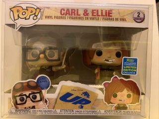 Carl And Ellie Funko Pop 2 - Pack Disney Up 2019 Sdcc Shared Exclusive,  Protector