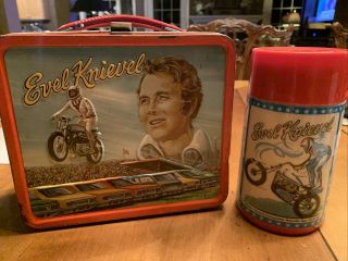 VINTAGE EVEL KNIEVEL LUNCH BOX LUNCHBOX AND THERMOS 3