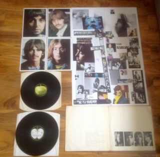 The Beatles White Album Stereo 1968 Uk 1st Pressing Poster 4photographs