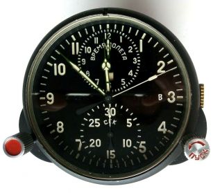 Soviet Russian Cccp Ussr Aircraft Cockpit Clock Chronograph " Achs - 1m " Plane