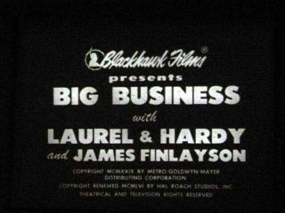 Laurel & Hardy Big Business 1929 Silent Vg 16mm Print 1965 Blackhawk Films No Vs