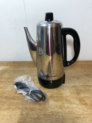 Hamilton Beach 4 - 12 - Cup Electric Percolator Coffee Pot 40616 Stainless Steel