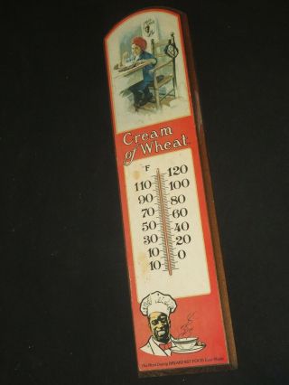 Vintage 1984 Cream Of Wheat Thermometer Wood Nabisco Advertising George Nathan
