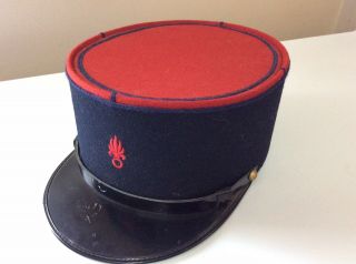 Vintage Authentic French Foreign Legion Nco Kepi Well Marked Large Size 58