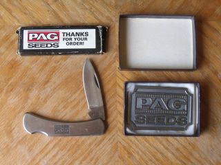 Pag Seeds Single Blade Lockback Folding Pocket Knife And Belt Buckle