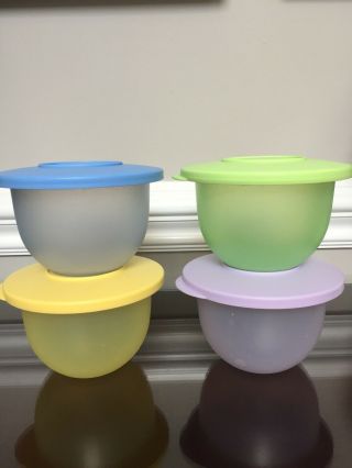 Tupperware Set Of 4 Impressions Mini Bowls 550ml Pastel Blue Green Yellow Purple
