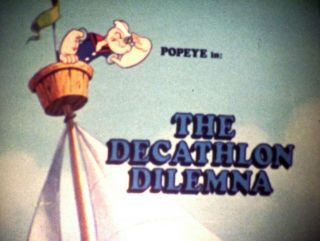 POPEYE 16mm CARTOON.  DECATHLON DILEMMA LPP 5