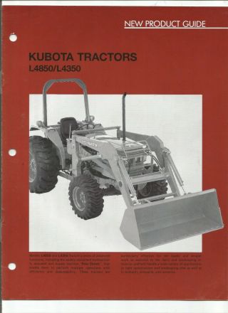 Oem Kubota Models L4850 L4350 Tractors Sales Brochure Product Guide