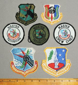 Usaf Strategic Air Command Sac,  Missile Wing,  Master Tech / Crew Chief,  Patches