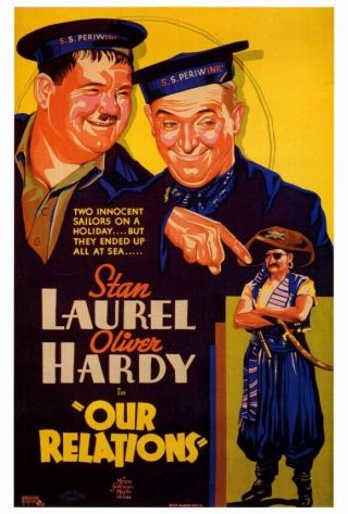 16mm B&w Sound Feature - Laurel & Hardy “our Relations” (1936)