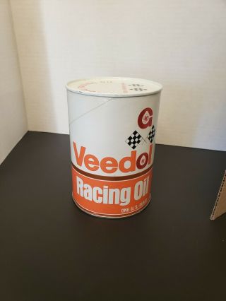 Veedol Racing Oil Getty Oil Company 1 Qt Composite Empty Can Sign Mancave
