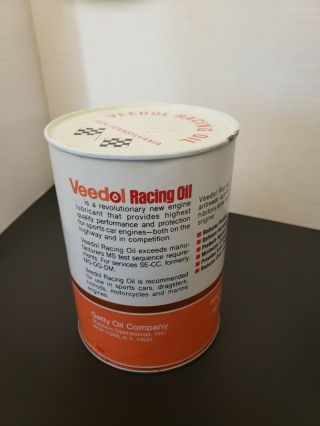 Veedol Racing oil Getty oil company 1 qt composite empty can sign mancave 3