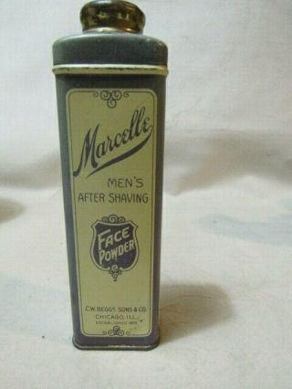 Vintage Marcelle After Shave Face Powder Tin With Contents