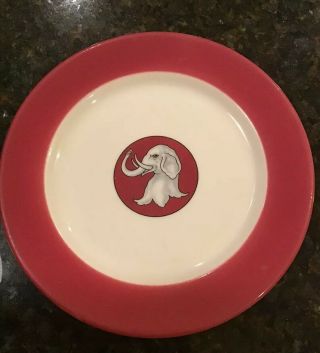 Vtg University Of Alabama Crimson Tide Elephant Plate Syracuse China Restaurant