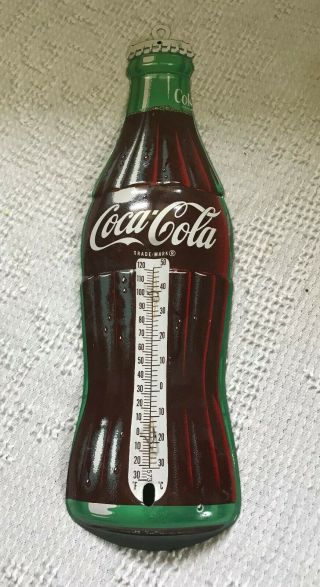 Vintage Coca - Cola Bottlecap Thermometer Advertising Sign Mca Made In Usa