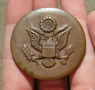 Civil War Bronze Great Seal Of The U.  S.  Calvary Horse Bridle Rosette
