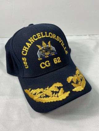 Navy Hat Cap Uss Chancellorsville Cg 62 Admiral