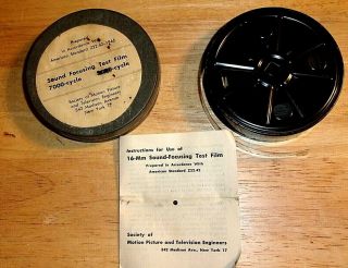 16mm Movie Projector Sound Focusing Test Film - In Can With Instructions