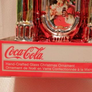 Kurt Adler Coca Cola Juke Box Santa Christmas Holiday Glass Tree Ornament NIB 3