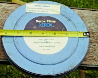 Vintage 16 Mm Xerox Films Salamanders And Lizards Sound Color No.  0203 7 " Reel