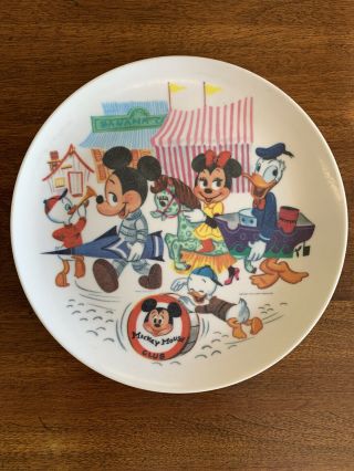 Vintage Disney Mickey Mouse Club Plate Minnie Donald Duck Sun - Valley Melmac