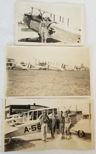 3 Early U.  S.  Marine & Navy Aircraft & Crew Photos - Bi - Planes