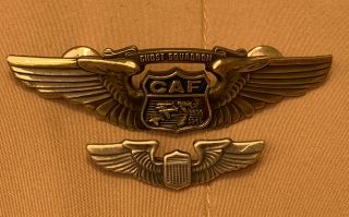Us Confederate Air Force Caf Ghost Squadron Pilot Wings Badge,  1 Sterling Wings