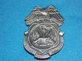 Vintage - Us Army Mp Military Police Full Size Shield Insignia - 2 3/4 By 2 Inch