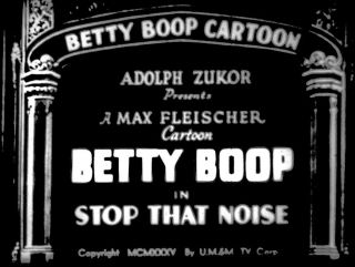 16mm Cartoon Betty Boop In Stop That Noise