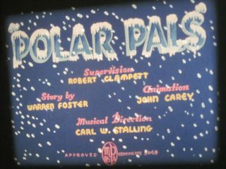 16mm Film POLAR PALS Warner Brothers PORKY PIG CARTOON Looney Toons GREAT COLOR 3